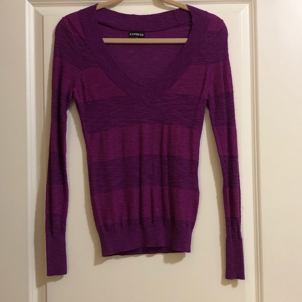 Purple Striped Sweater